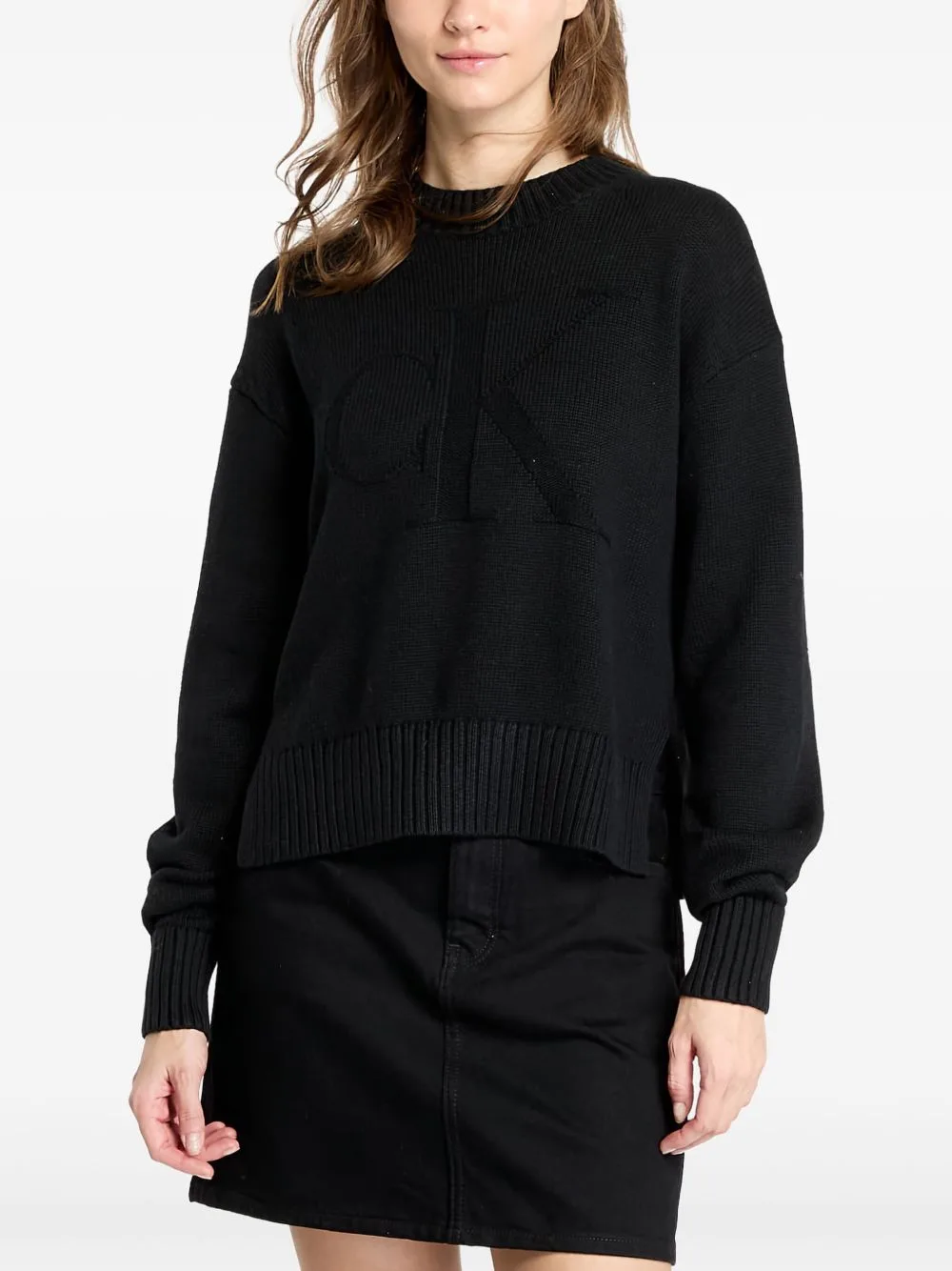 Logo Intarsia-Knit Jumper by Calvin Klein