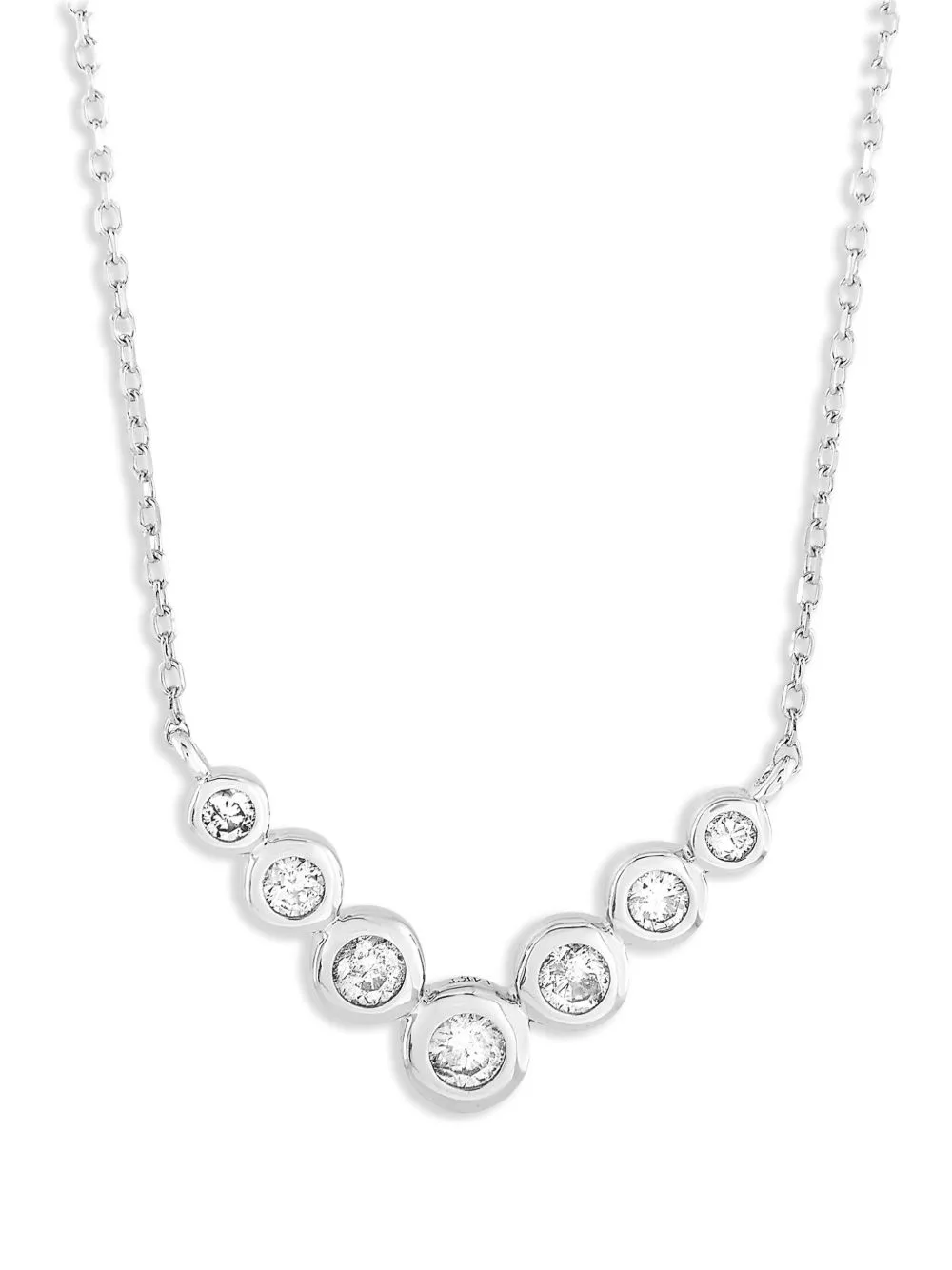 14K White Gold Diamond Necklace