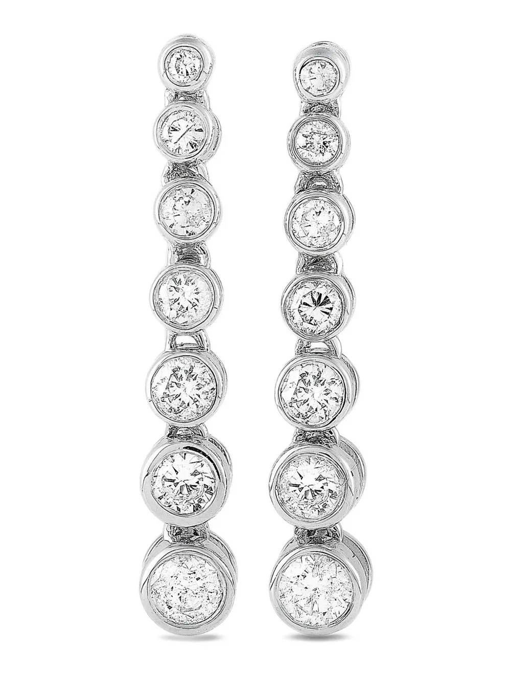 14K White Gold Diamond Drop Earrings