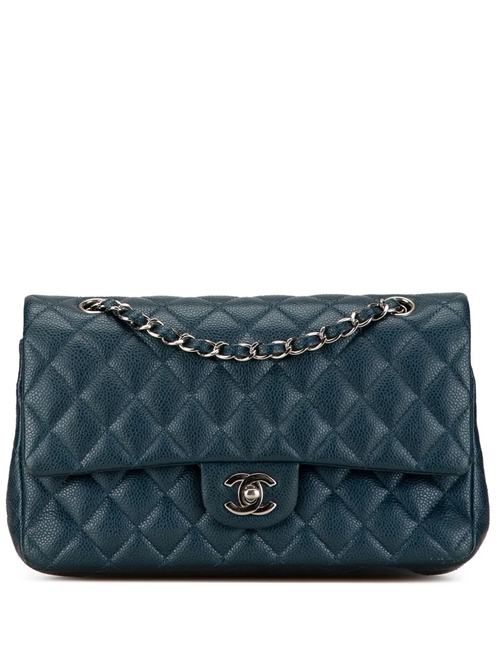 2014-2015 Medium Classic Caviar Double Flap Shoulder Bag by CHANEL Pre-Owned