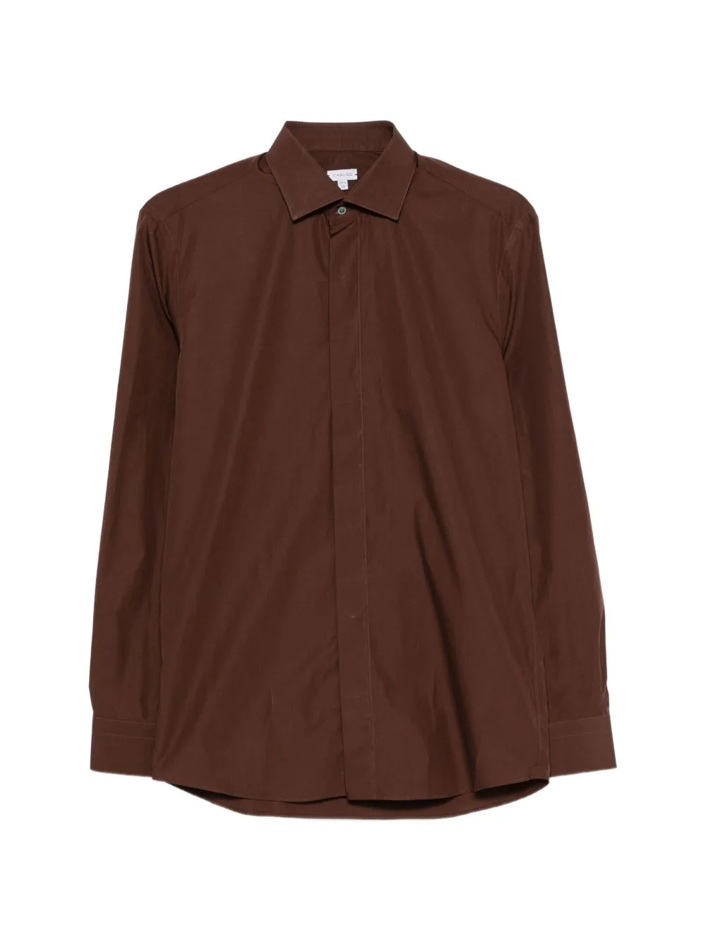 Concealed-Front Shirt by Caruso