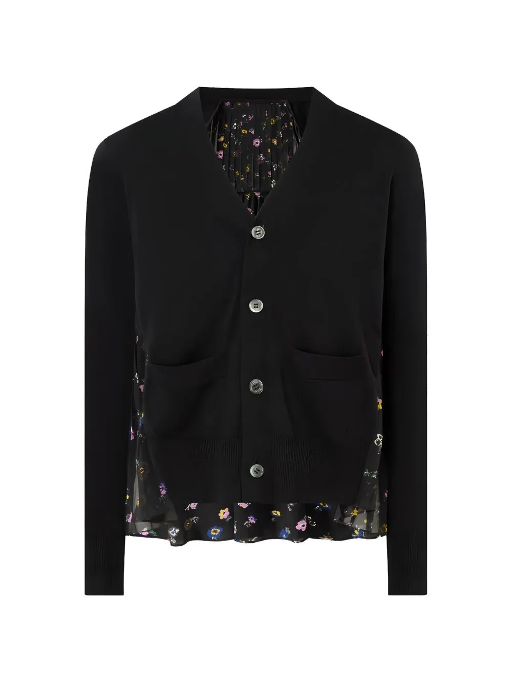 Floral-Print Panelled Sweater by sacai