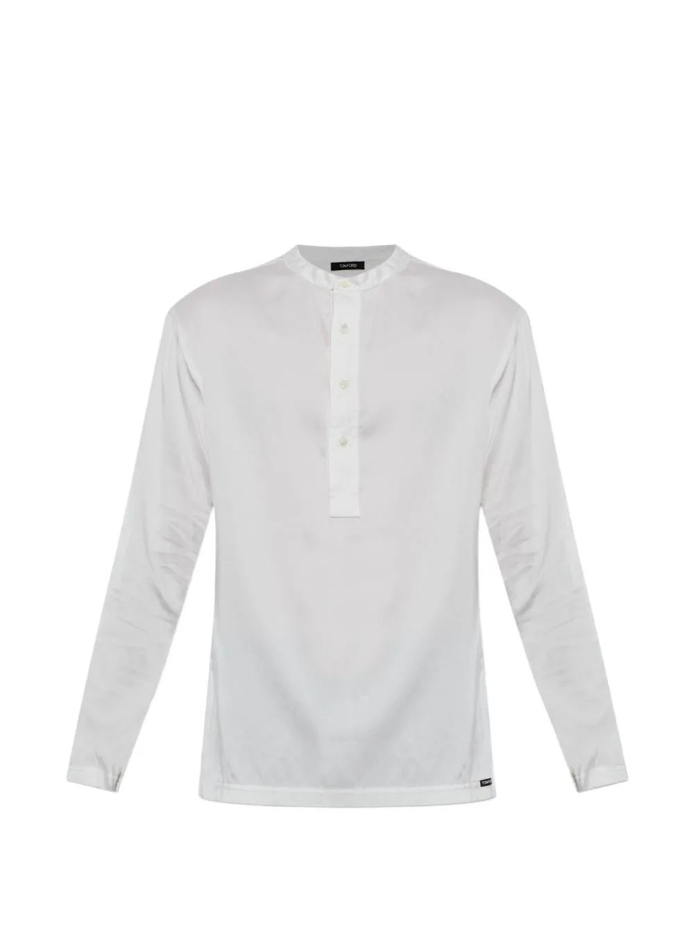 Button-Placket Long-Sleeve Top by TOM FORD