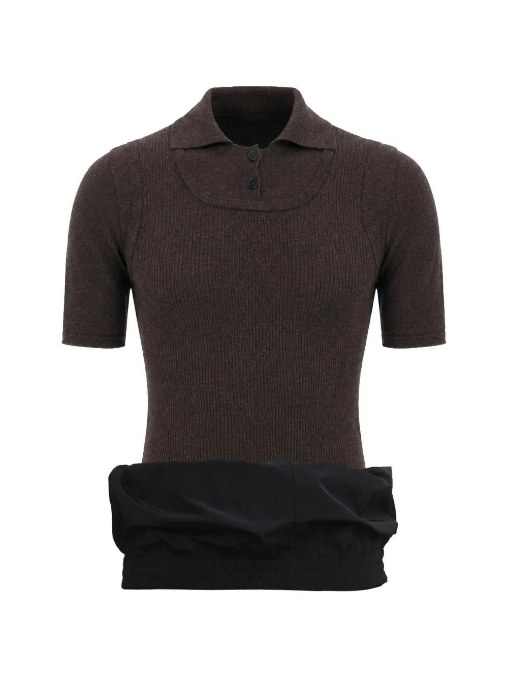 Ribbed-Knit Short-Sleeve Polo Shirt by ALAINPAUL