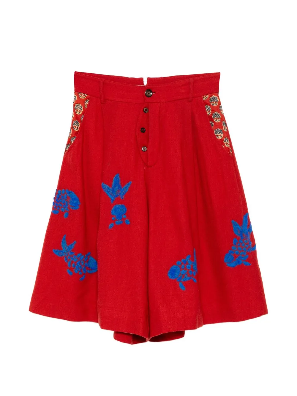 Graphic-Embroidered Shorts by GG IN RED