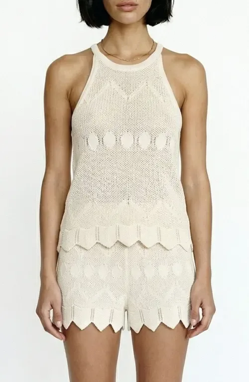 Seashell Sands Pointelle Knit Tank by VERO MODA