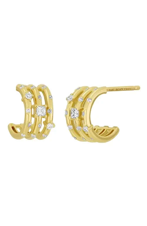 Solstice Diamond Triple Hoop Earrings in 18K Yellow Gold