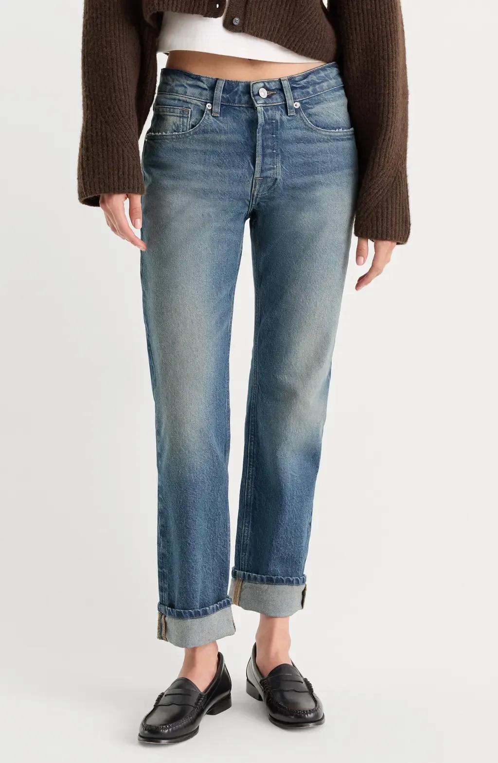 Vintage Ankle Straight Leg Jeans