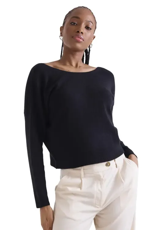 Leyla Low Back 100% Cashmere Sweater by 1982