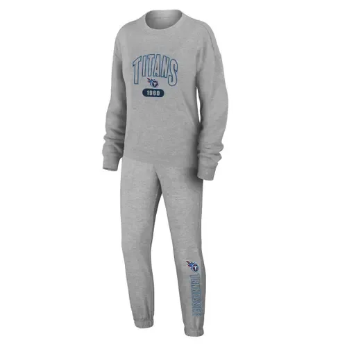 WEAR by Erin Andrews Heather Gray Tennessee Titans Knit Long Sleeve Tri-Blend T-Shirt & Pants Sleep Set by WEAR by Erin Andrews