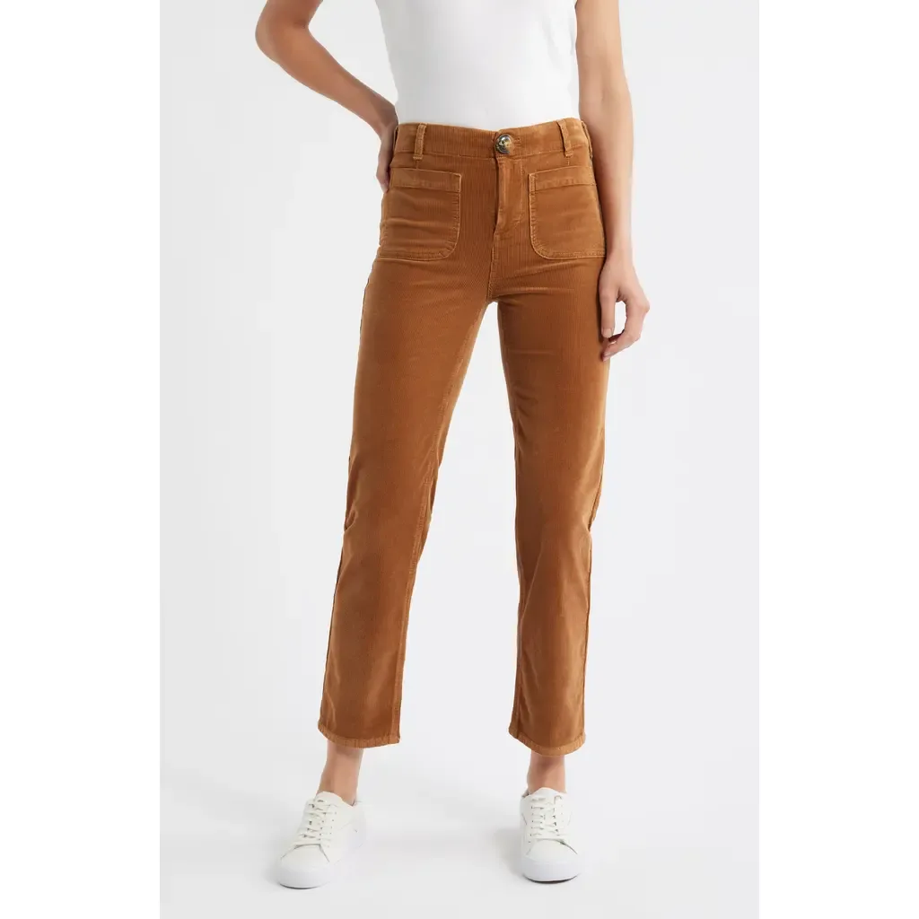 Soho Patch Pocket Straight Leg Corduroy Pants by CITY BLUES