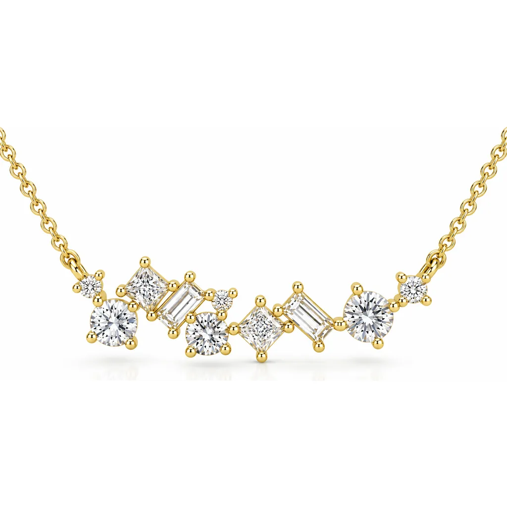 1Ct tw Diamond Mixed Fancy Shape Designer Necklace 14k Gold Lab Grown Pendant by Bliss Diamond