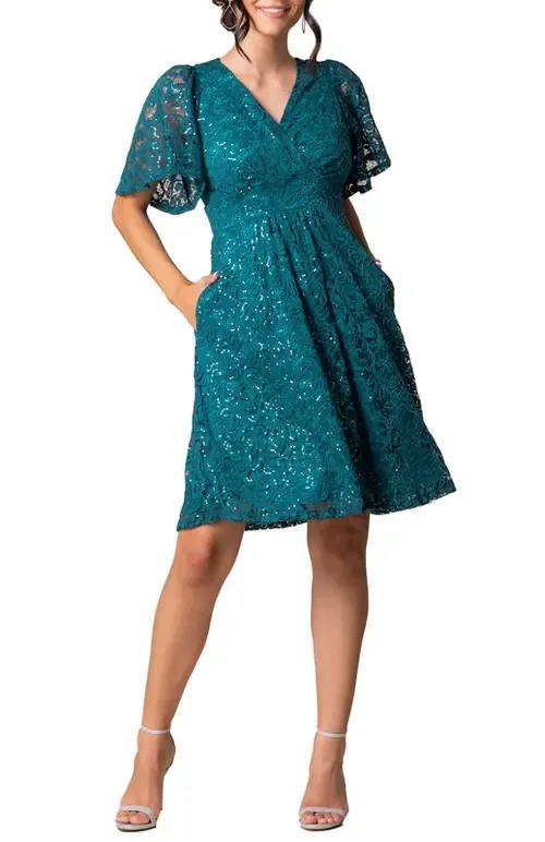 Starry Sequin Lace Cocktail Dress by Kiyonna