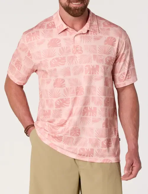 Stamped Floral Performance Polo Shirt by Nautica