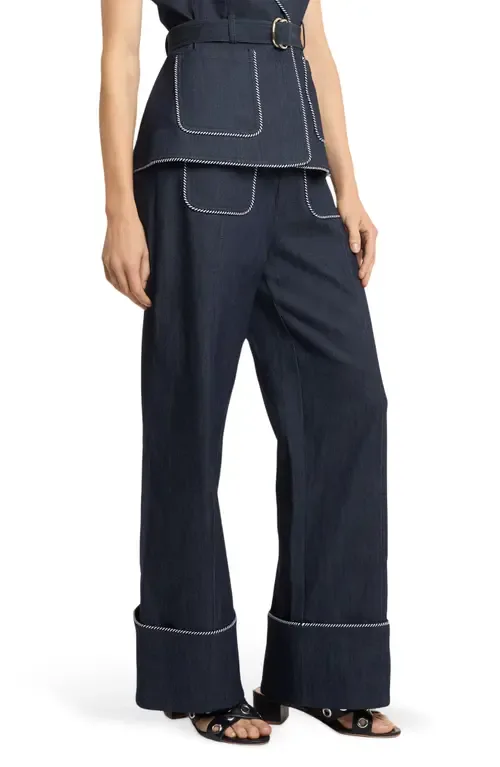 Dorot Twisted Trim Wide Leg Jeans by Cinq à Sept