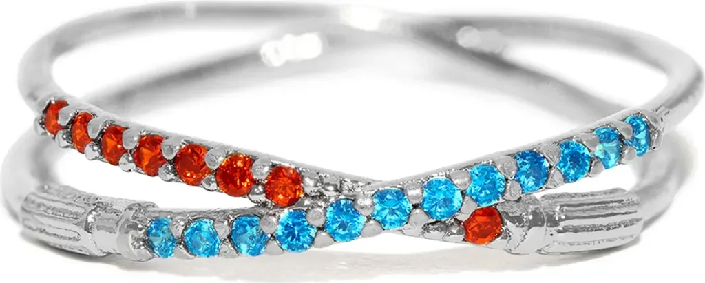Star Wars™ Lightsaber Duel Cubic Zirconia Crossover Ring by Girls Crew