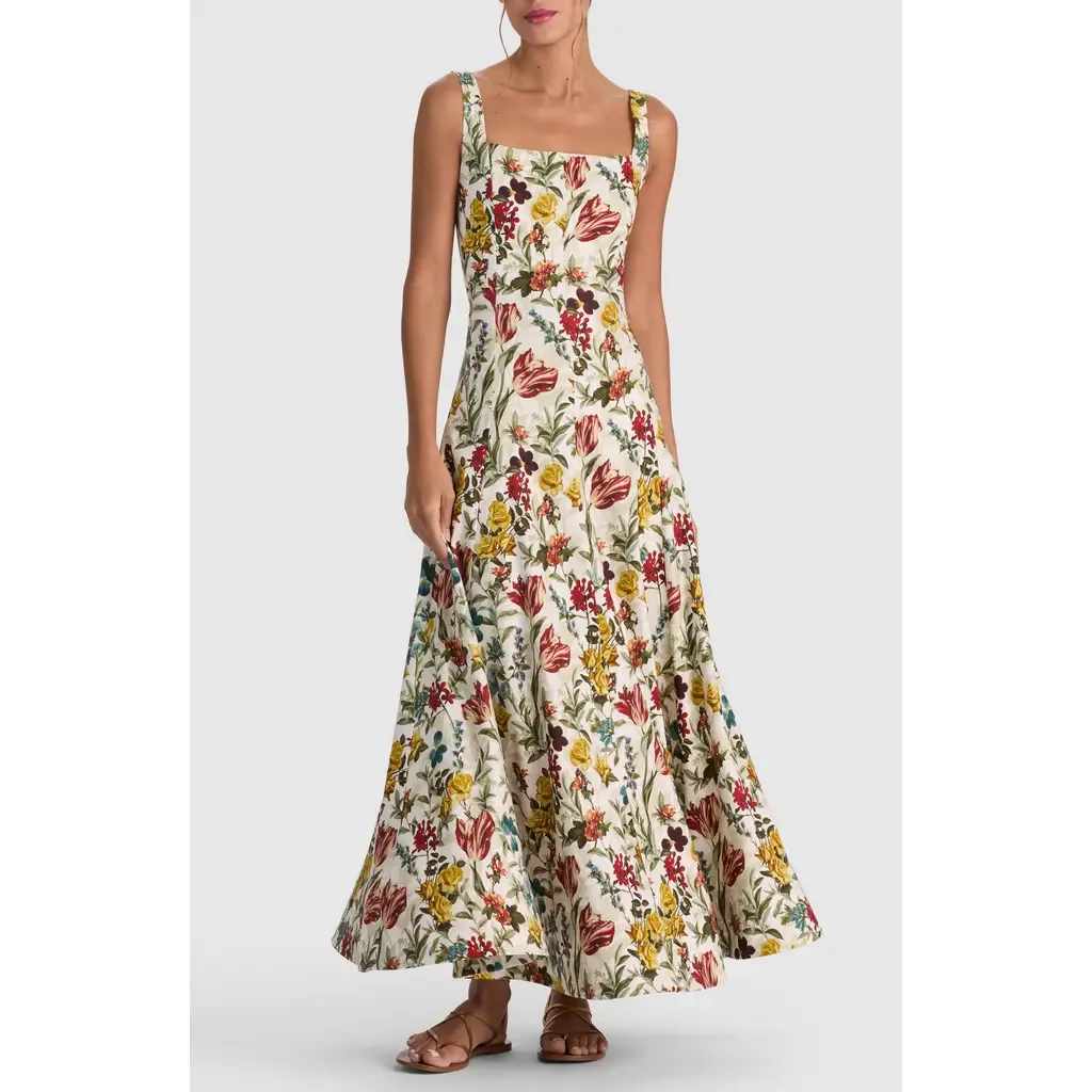Polly Floral Linen Blend Maxi Dress