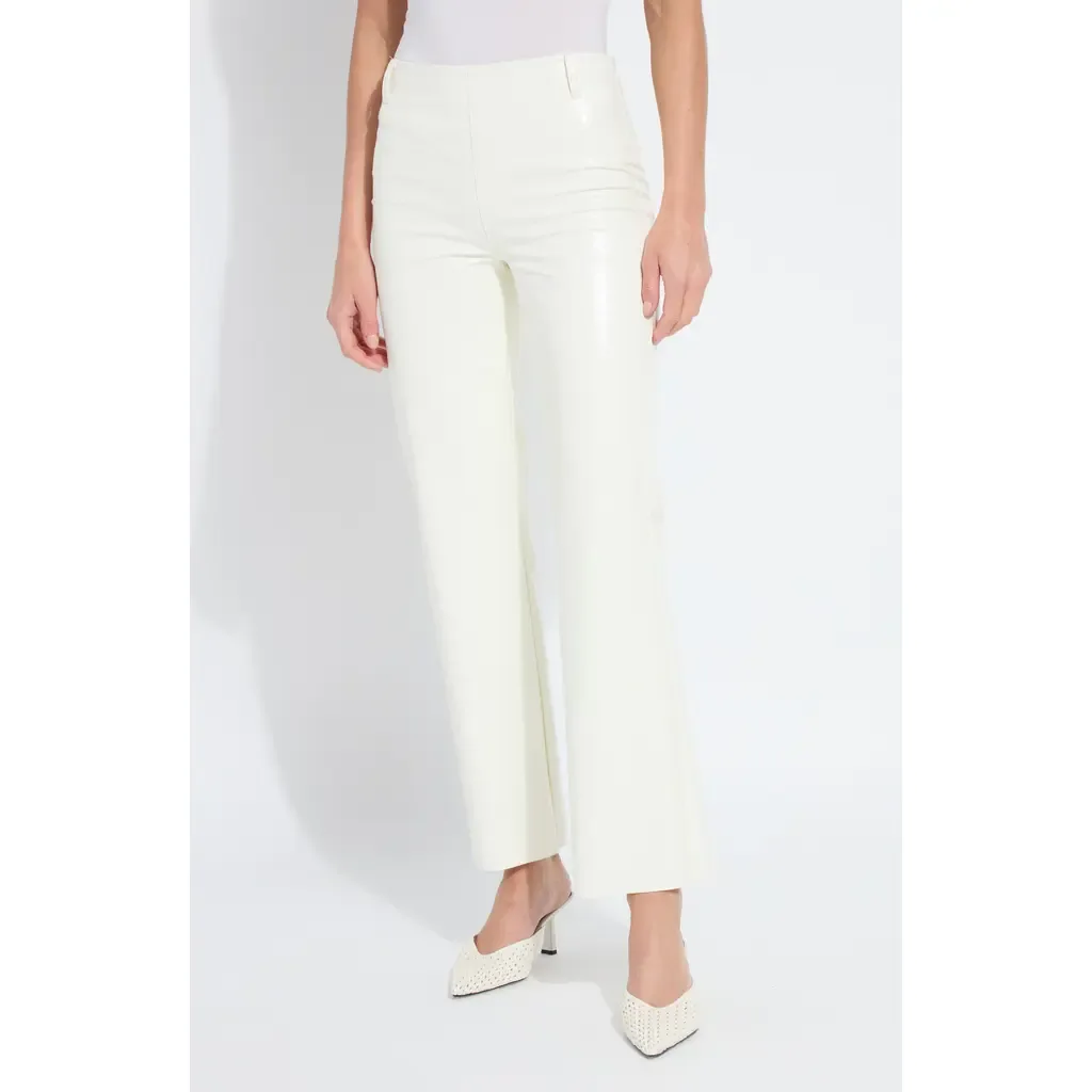 Amara Flare Faux Leather Pants by Lysse