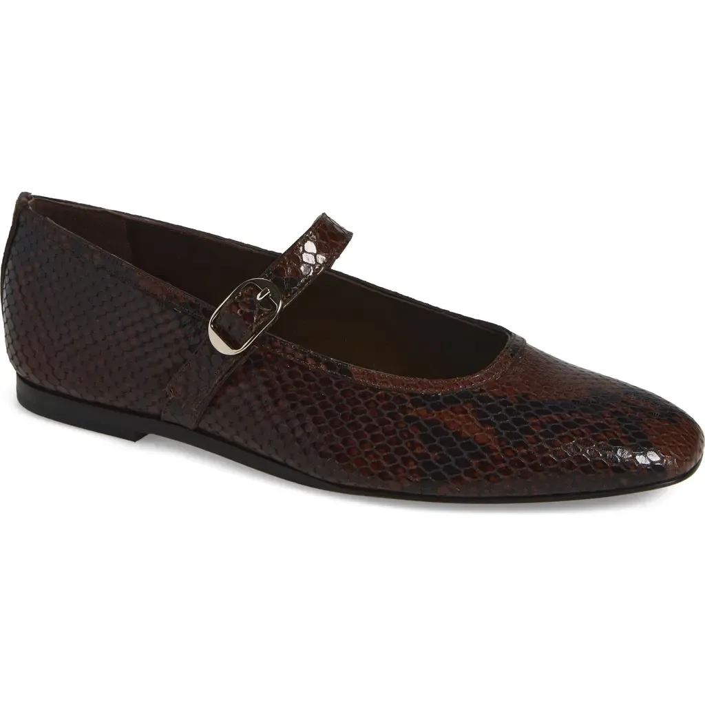 Mary Jane Snake Embossed Ballet Flat by Le Monde Béryl