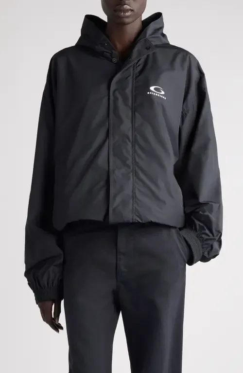 Logo Hooded Windbreaker Jacket by Balenciaga