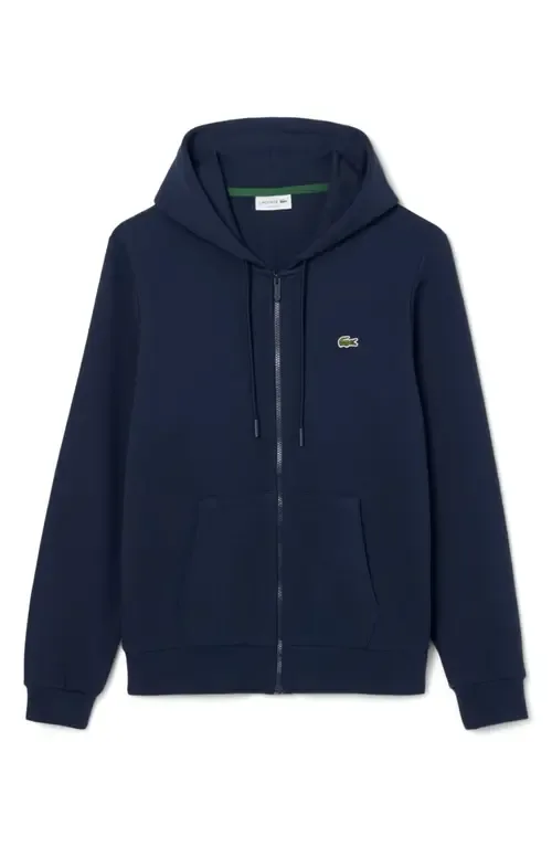 Lightweight Cotton Fleece Zip Hoodie by Lacoste