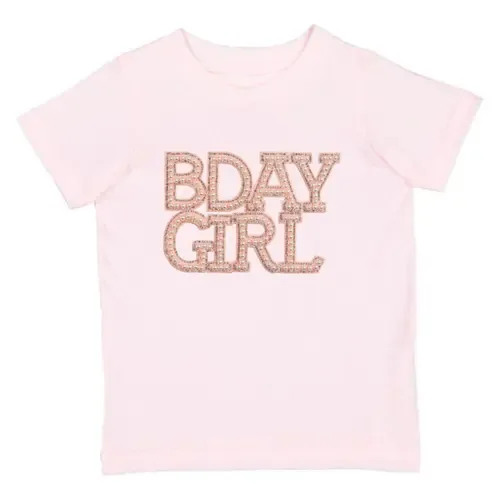 Pearl BDay Girl Patch Short Sleeve T-Shirt by Sweet Wink