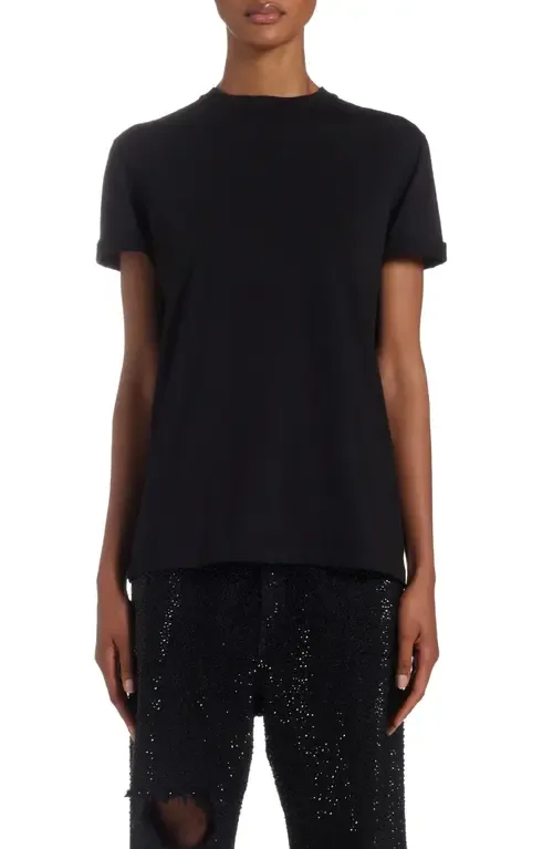 Distressed Slim Fit Cotton Jersey T-Shirt
