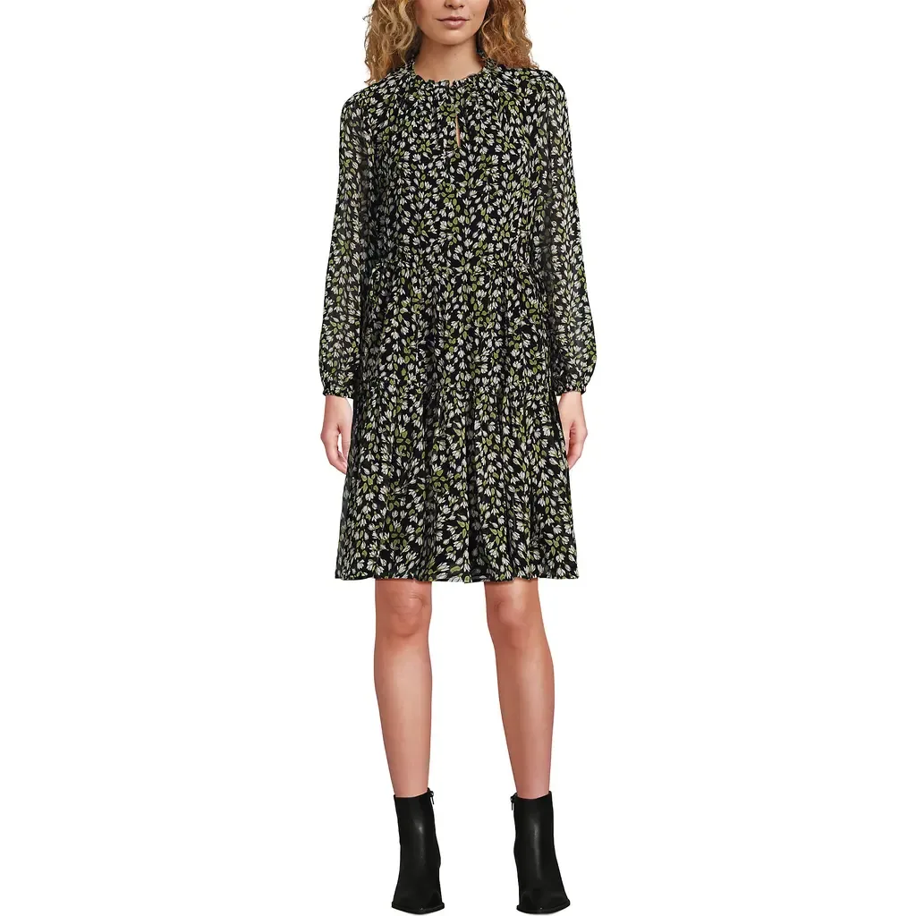 Chiffon Above the Knee Adjustable Dress by Lands' End
