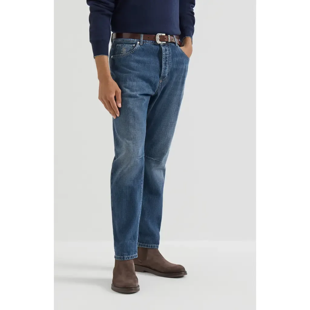 Lightweight Denim Five-Pocket Trousers by Brunello Cucinelli