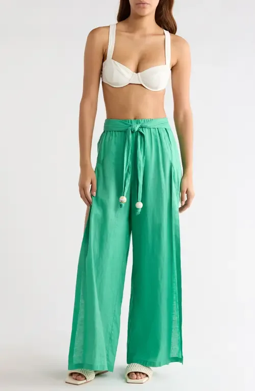 Tie Side Linen Cover-Up Pants by Elan