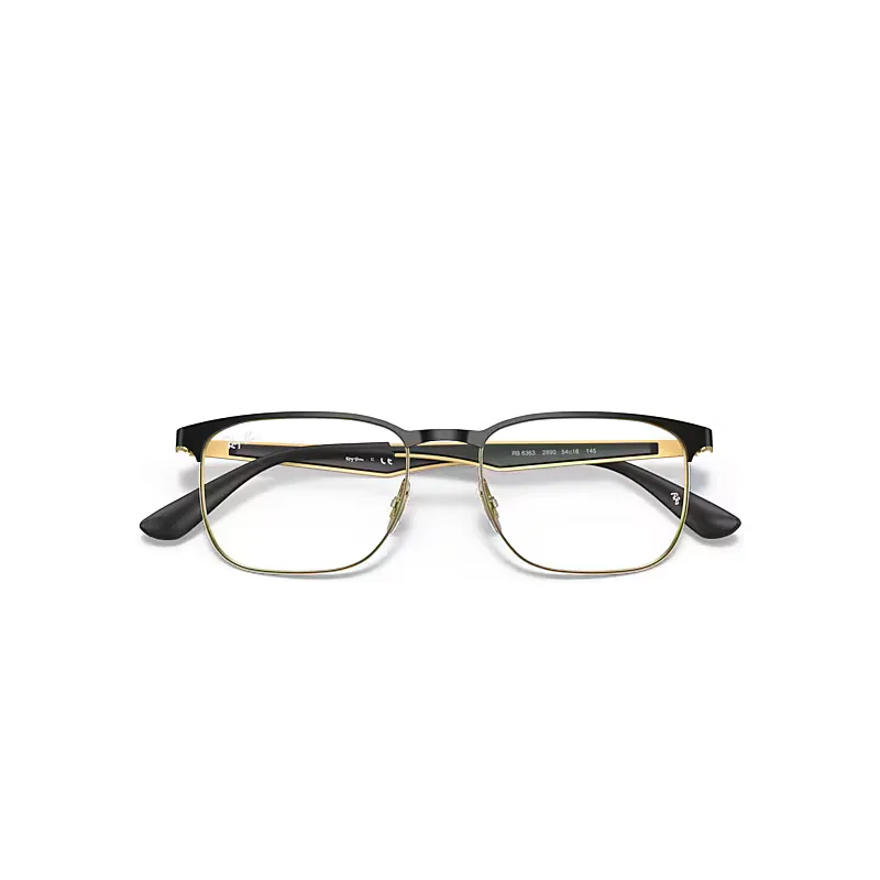 Rb6363 Optics Eyeglasses Gold Frame Clear Lenses Polarized by Ray-Ban