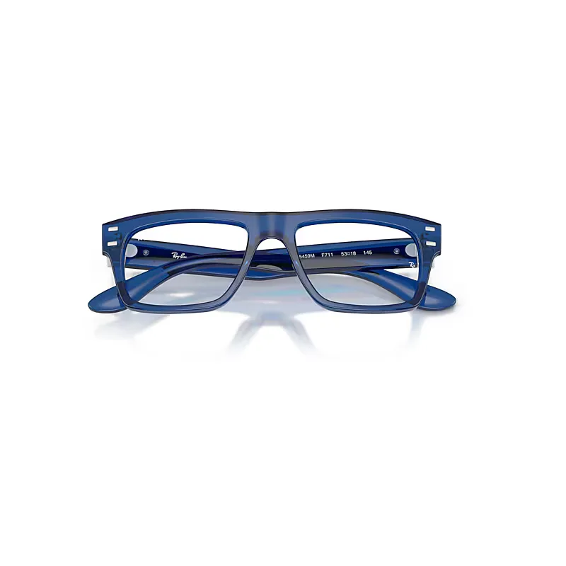 Rb5459m Optics Scuderia Ferrari Collection Eyeglasses Transparent Blue Frame Transparent Lenses Polarized by Ray-Ban