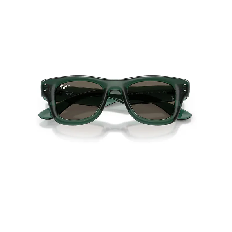 Puffer Bio-Based Sunglasses Transparent Green Frame Brown Lenses by Ray-Ban
