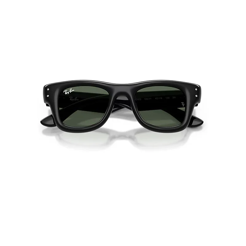 Puffer Bio-Based Sunglasses Black Frame Green Lenses by Ray-Ban