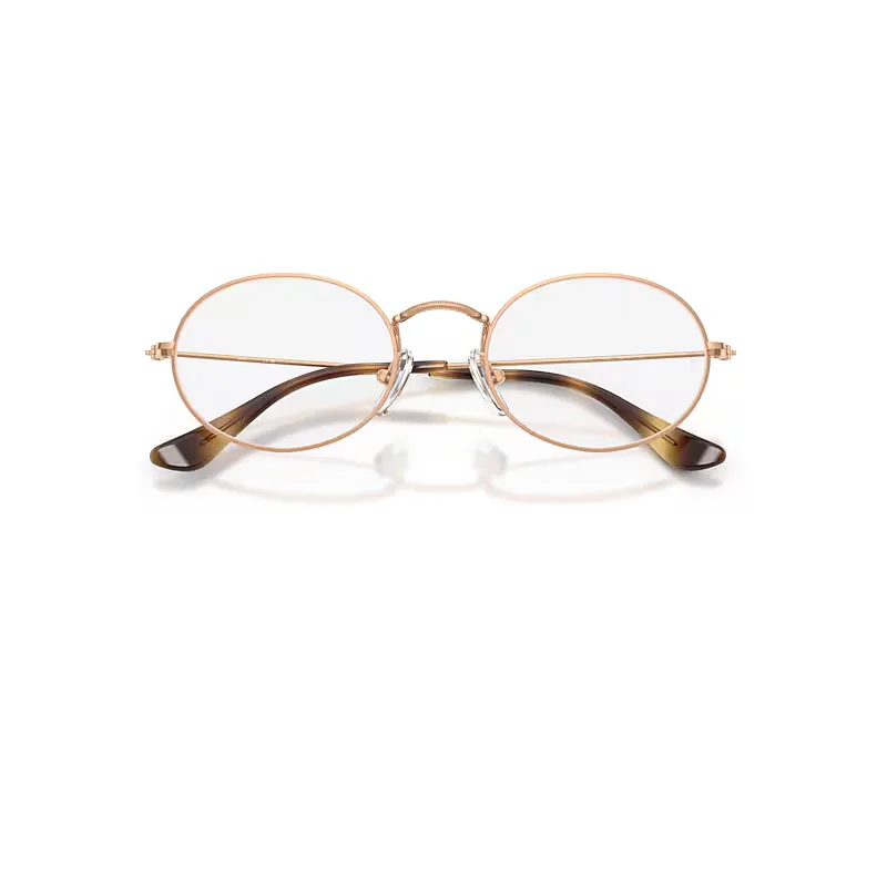 Oval Optics Eyeglasses Rosegold Frame Clear Lenses Polarized by Ray-Ban