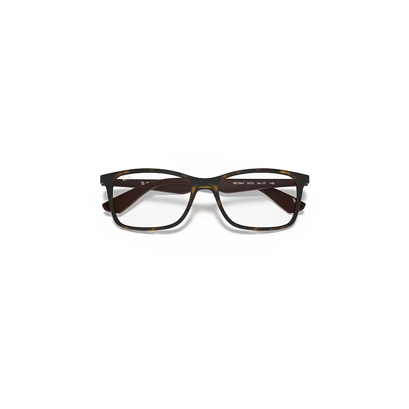 Rb7047 Optics Eyeglasses Dark Brown Frame Clear Lenses Polarized by Ray-Ban
