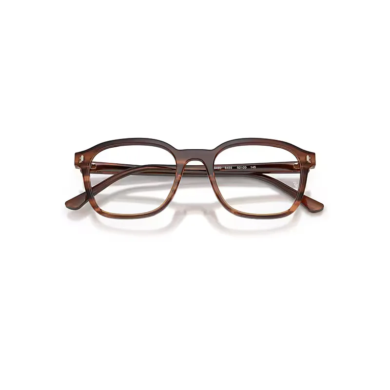 Rb5460 Optics Eyeglasses Striped Brown Frame Transparent Lenses Polarized