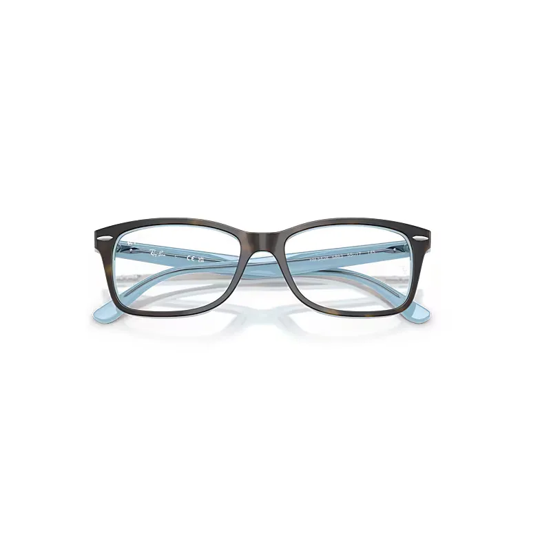 Rb5428 Optics Eyeglasses Havana on Light Blue Frame Clear Lenses Polarized
