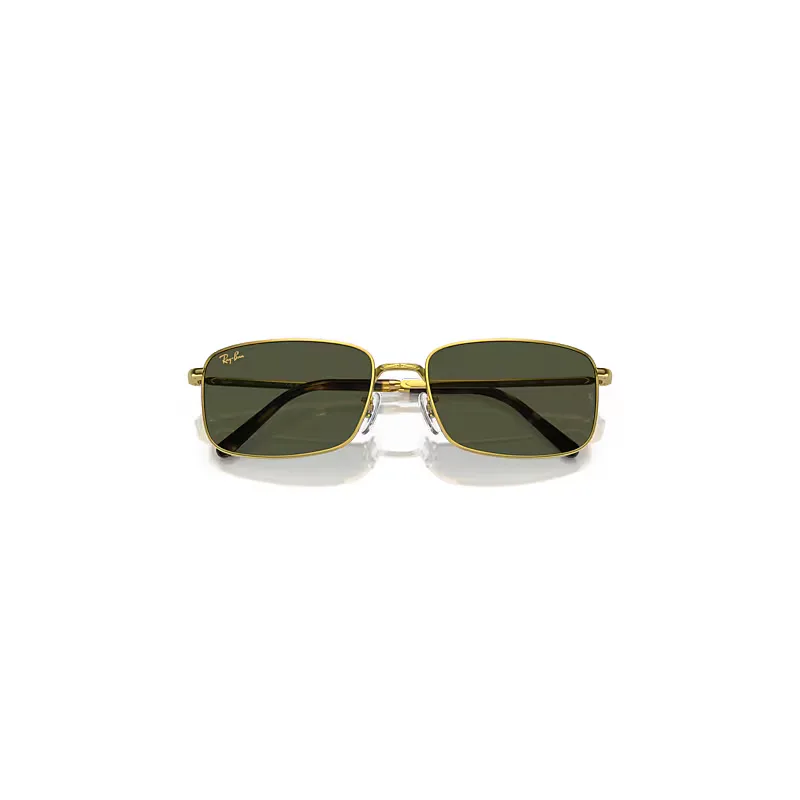 Rb3717 Sunglasses Gold Frame Green Lenses by Ray-Ban