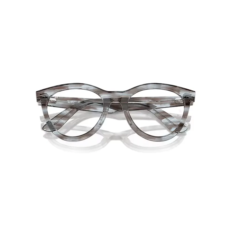Wayfarer Way Optics Eyeglasses Striped Transparent Blue Frame Clear Lenses Polarized