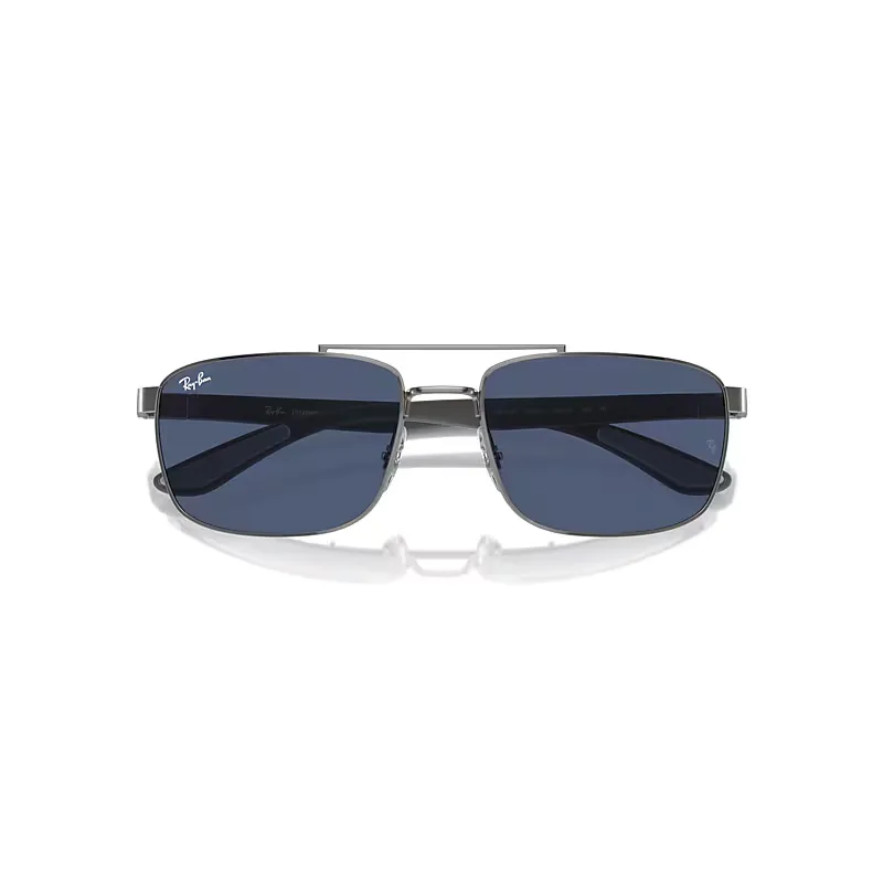 Rb3737 Sunglasses Black Frame Blue Lenses by Ray-Ban