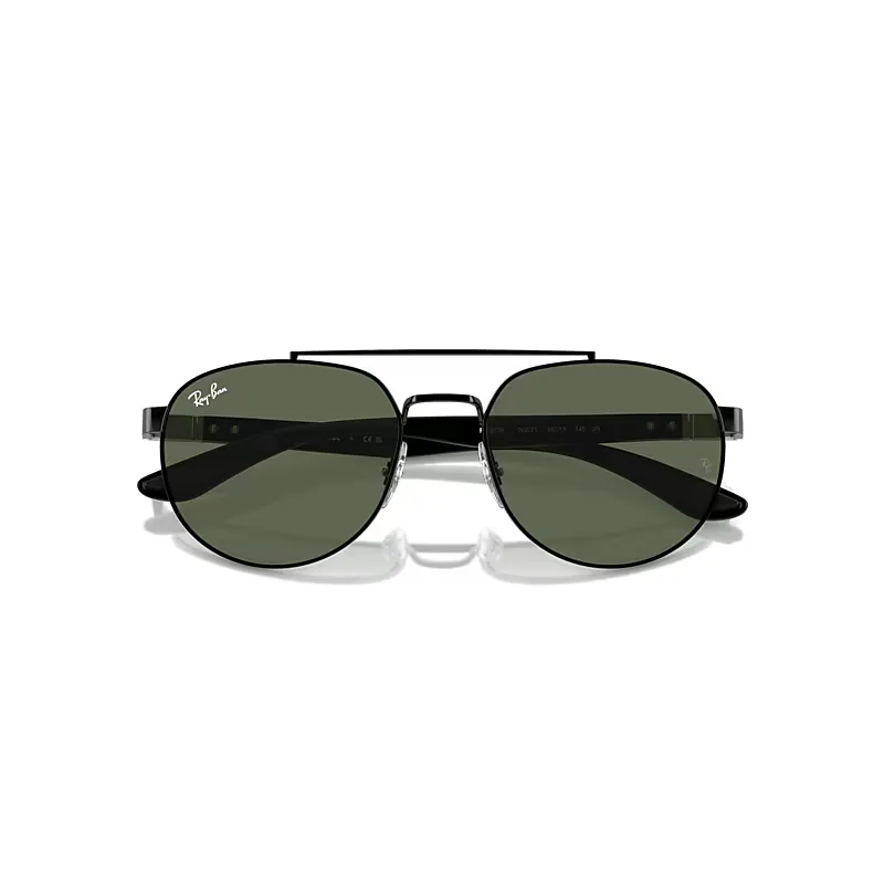 Rb3736 Sunglasses Black Frame Green Lenses by Ray-Ban