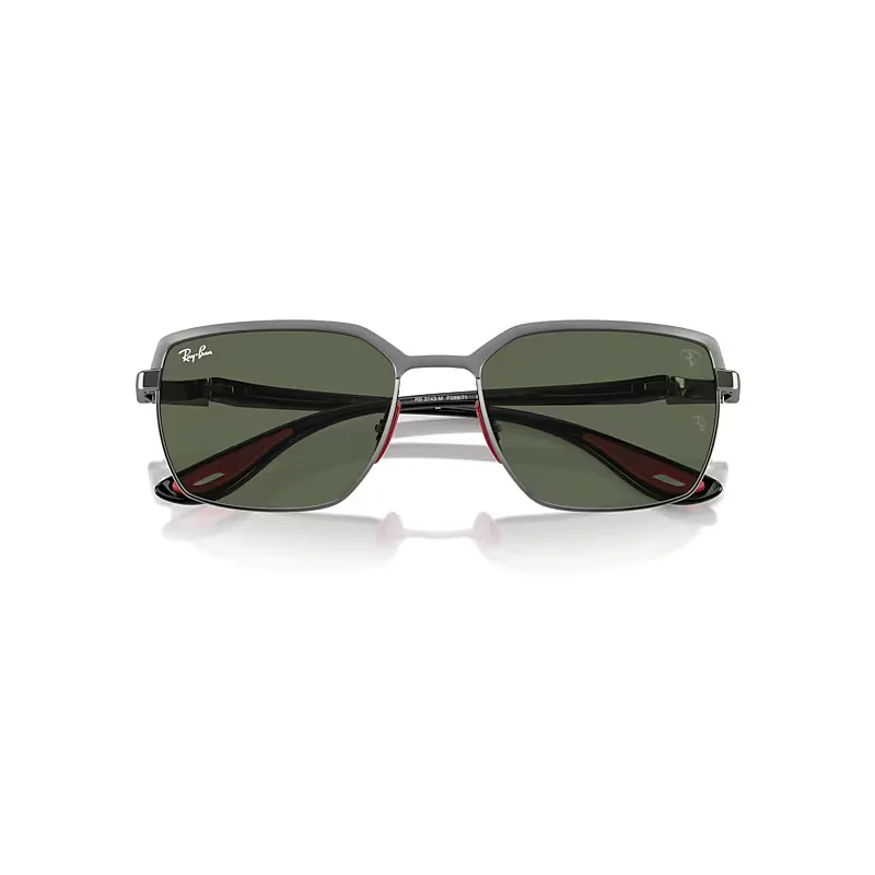 Rb3743m Scuderia Ferrari Collection Sunglasses Black Frame Green Lenses by Ray-Ban