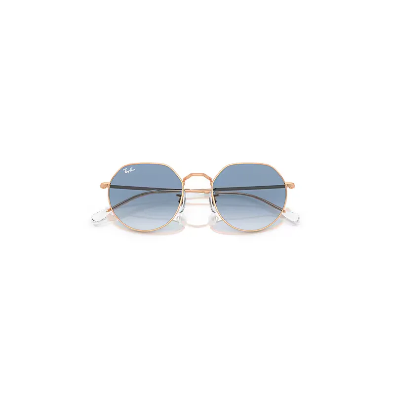 Jack Sunglasses Rose Gold Frame Blue Lenses by Ray-Ban