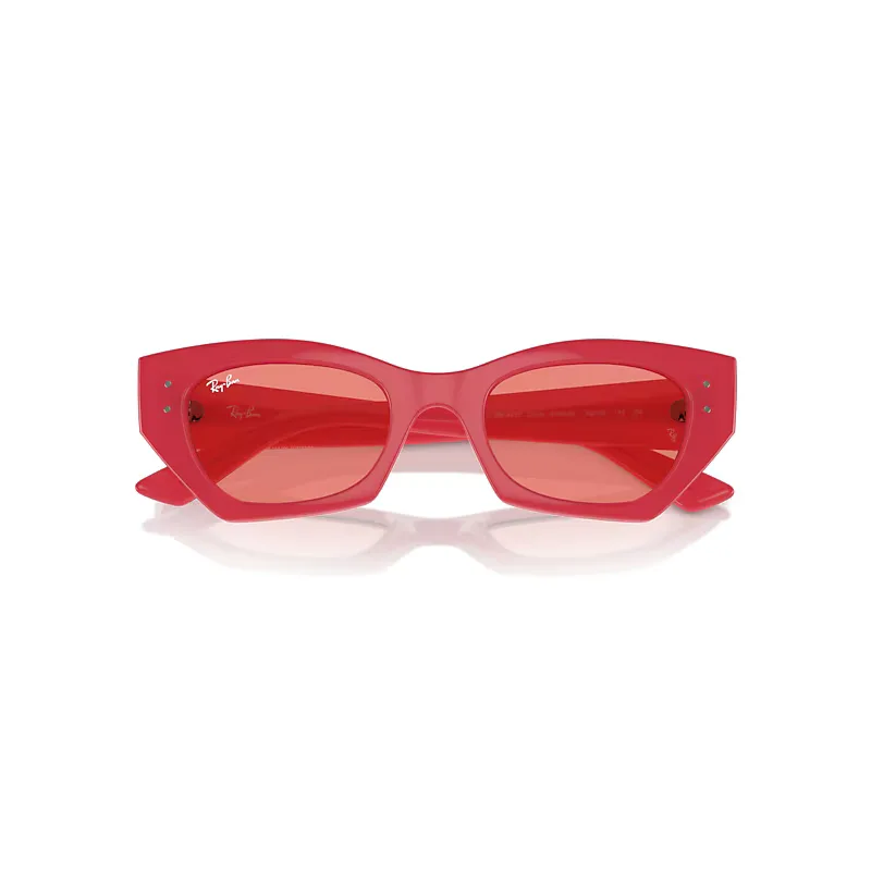 Zena Bio-Based Sunglasses Red Cherry Frame Pink Lenses by Ray-Ban