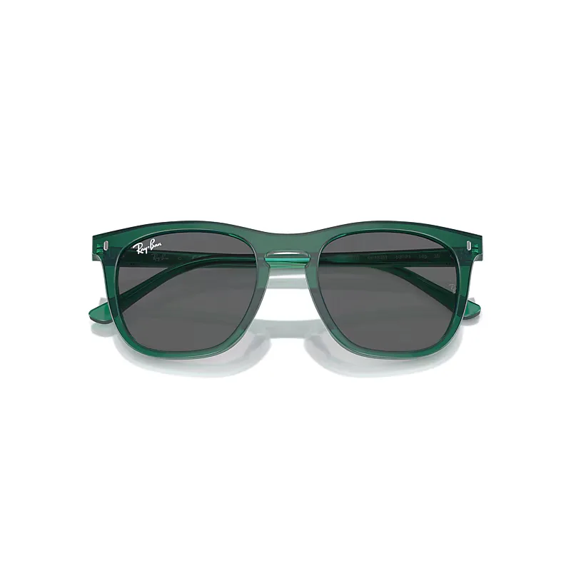 Rb2210 Sunglasses Transparent Green Frame Grey Lenses by Ray-Ban