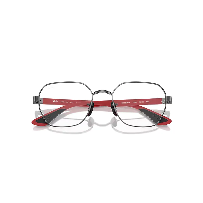 Rb6594m Optics Scuderia Ferrari Collection Eyeglasses Red Frame Clear Lenses Polarized