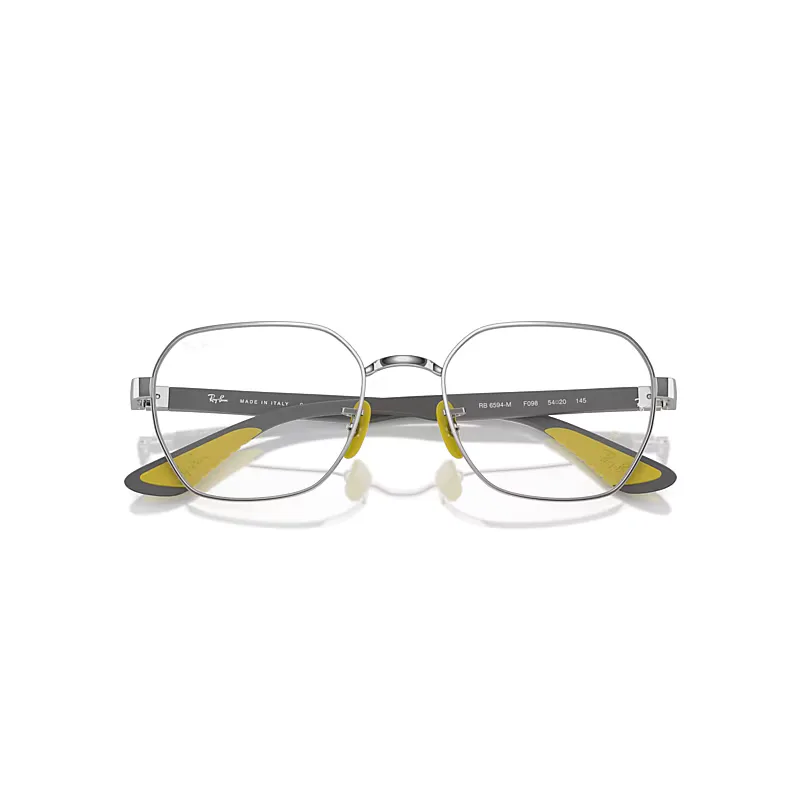 Rb6594m Optics Scuderia Ferrari Collection Eyeglasses Grey Frame Clear Lenses Polarized by Ray-Ban