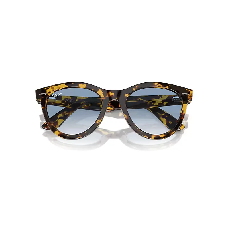 Wayfarer Way Sunglasses Yellow Havana Frame Blue Lenses