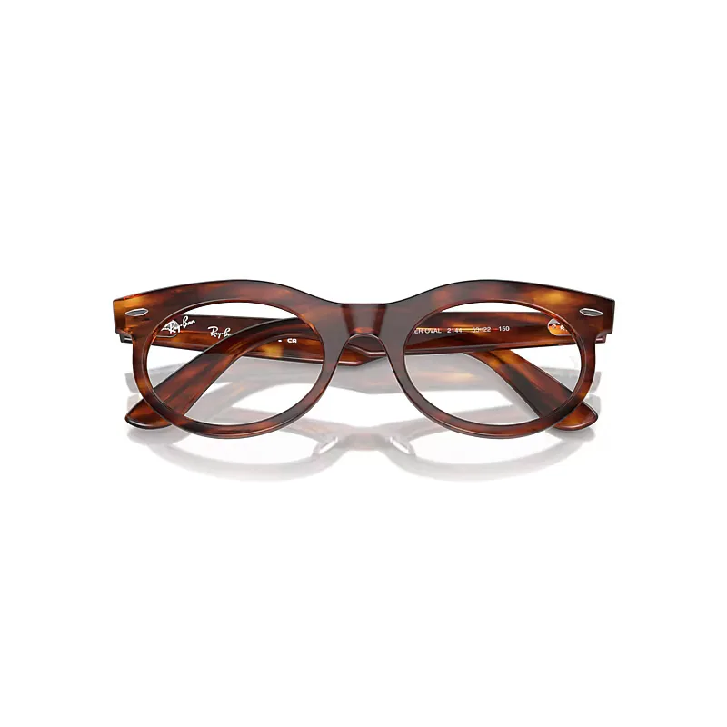 Wayfarer Oval Optics Eyeglasses Striped Havana Frame Clear Lenses Polarized